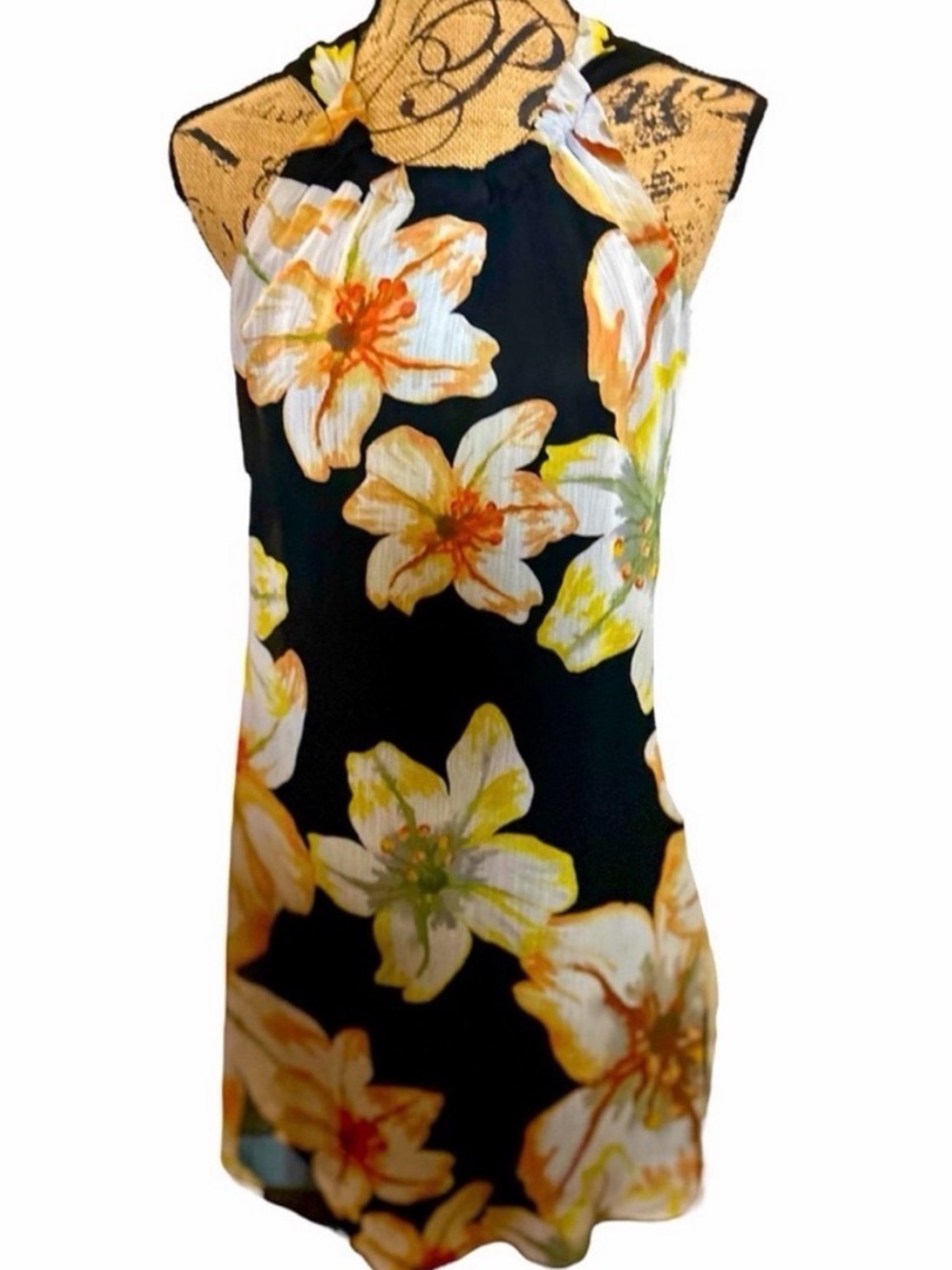 MSK halter style dress Floral midi lined dress 6